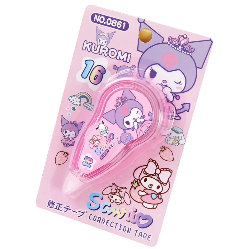 24 pcs/lot 5mm*3M Sanrio Kawaii Kuromi Cinnamoroll PomPomPurin Correction Tape Promotional Stationery Gift School Office Supply