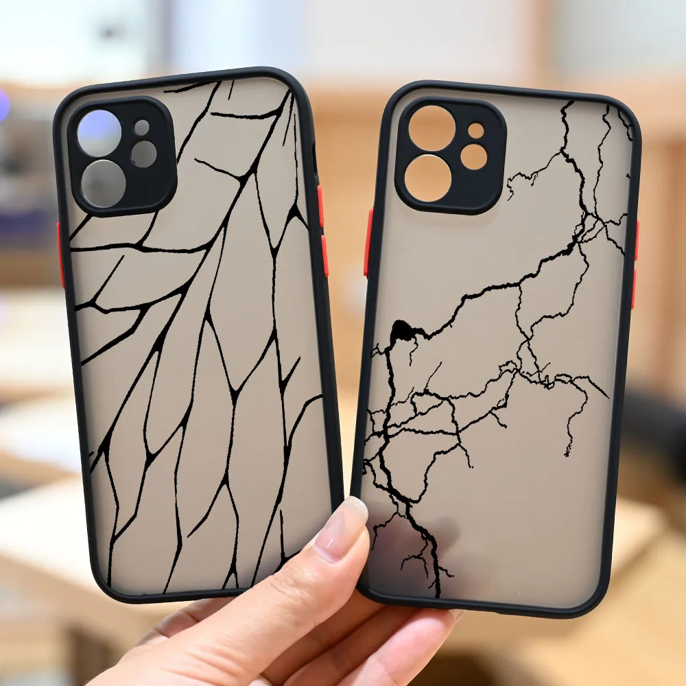 Custodia Per Telefono Lightning Thunder Per Iphone 11 12 13 Pro Max X 7 8Plus Xr Xs Max Mini Se2 Linea Astratta Cover Posteriore Antiurto Fundas