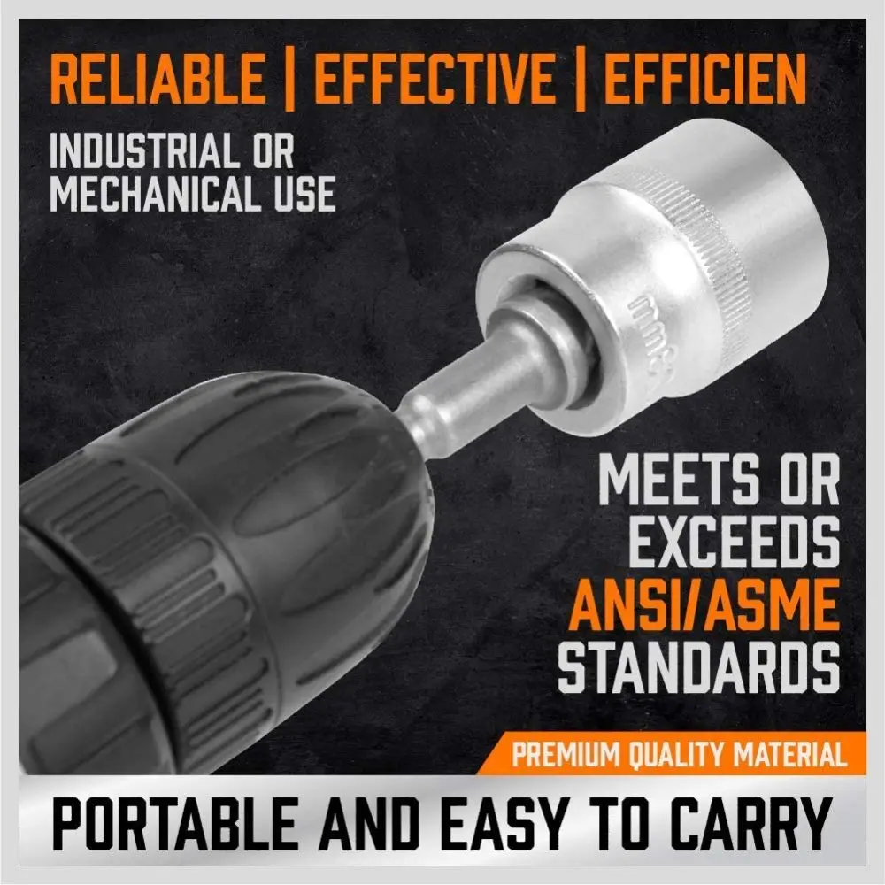 Threaded Rack Drill Attachment For Fast Nut And Bolt Removal, Nut Nut Zipper