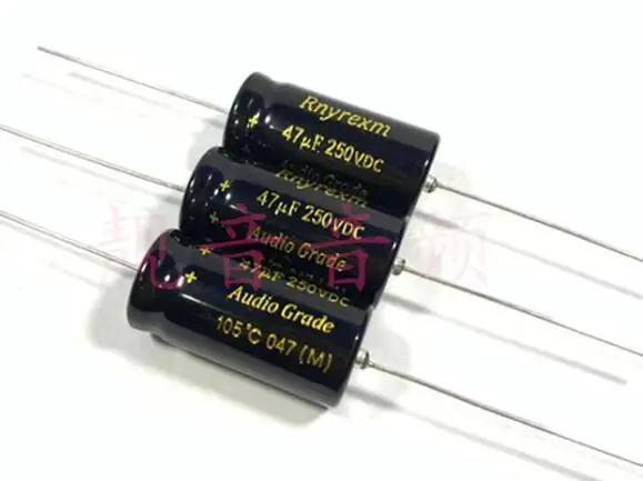 250V47UF Original Cathode Bile Machine Fever Axial Horizontal Electrolytic Capacitor 47UF250V 2PCS