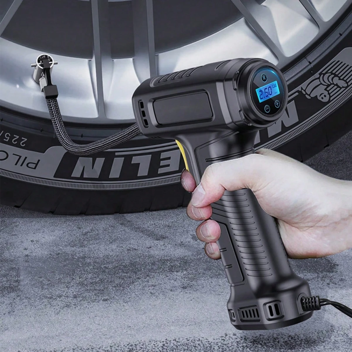 Handheld Air Compressor Wired Inflatable Pump Portable Air Pump Tire Inflator Digital for Car Bicycle Balls Inflator Equipment