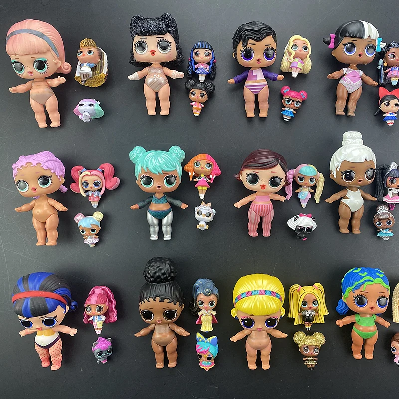 Dolls 8cm 4cm 2cm Kids Playing Toy Birthday Gifts 3pc/set for Lols