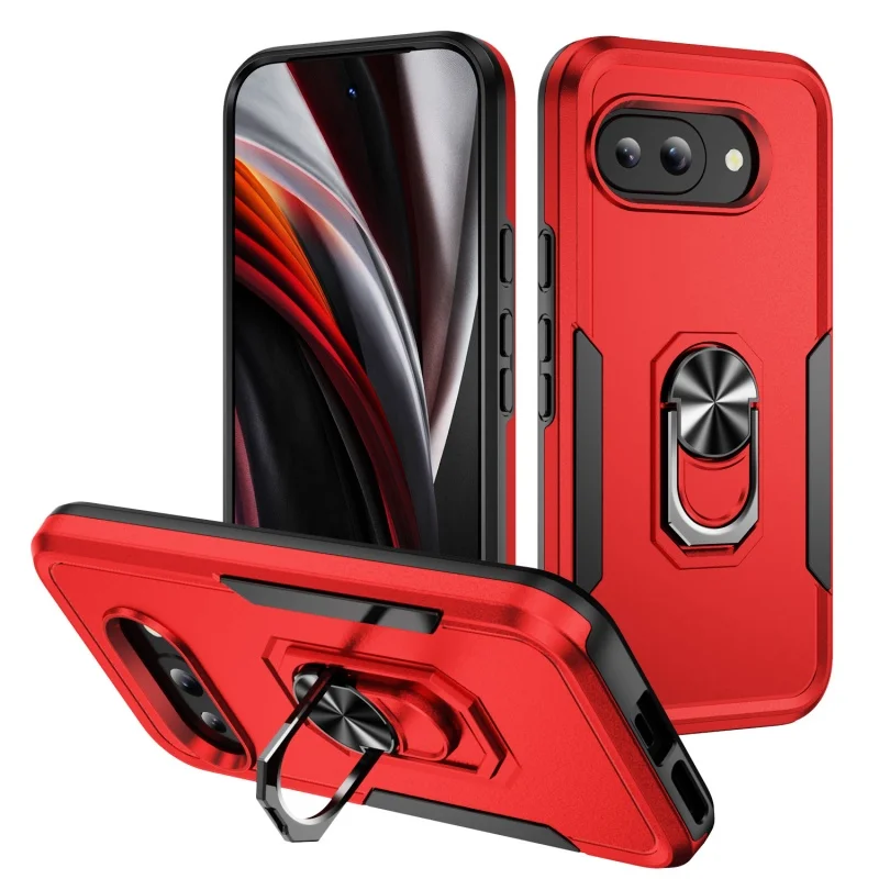 Luxury Military-Grade Heavy Duty Anti-Fall Phone Case with Ring Holder and Stand - Shockproof Hard Cover
