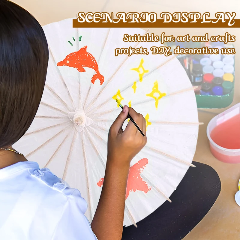 1-6PCS Paper Parasol 60/84cm Wedding Paper Umbrellas White Umbrella Photography Props For Baby Shower Party Wedding Decoration 2