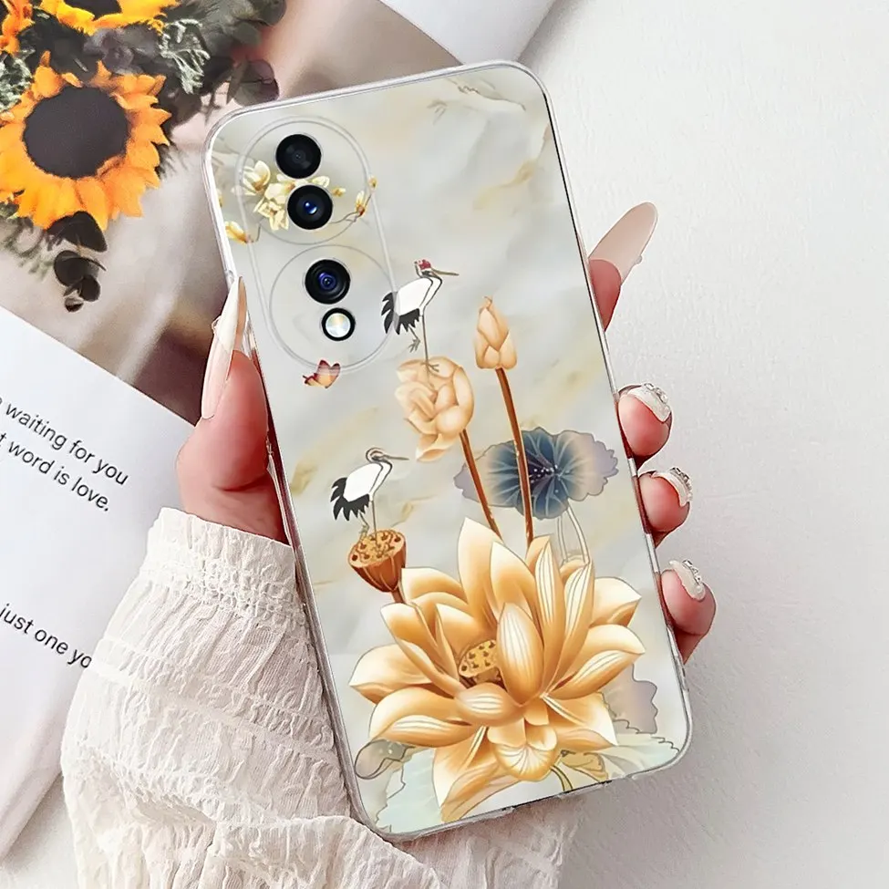 Clear Aesthetic Cute Cat & Flowers Soft Phone Case - Fashionable and Fun Design