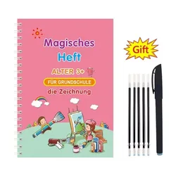 Magic Copybook for Children's Handwriting Practice with Free Shipping - Reusable Writing Sticker Set for Calligraphy (German Drawing)