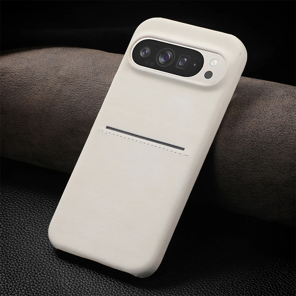 جراب محفظة من جلد الغنم الفاخر لجوجل بيكسل 9 برو إ...