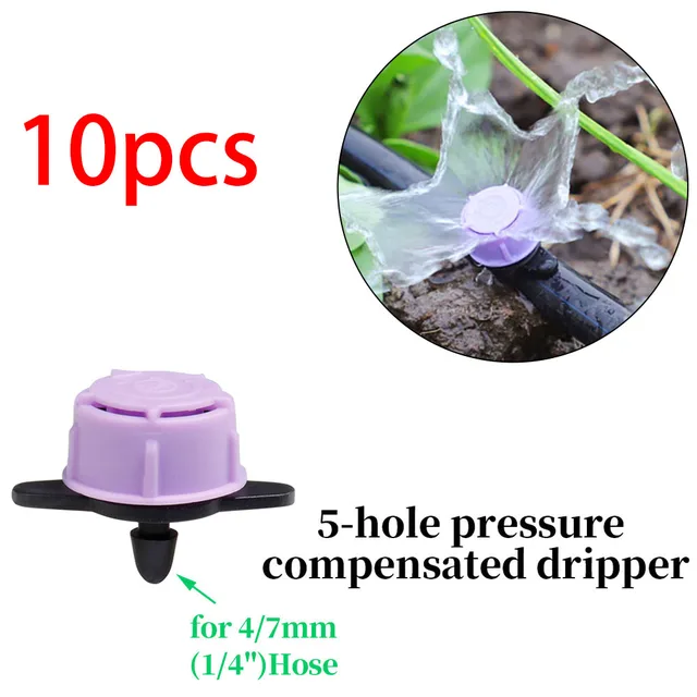 10pcs Purple 5 Holes