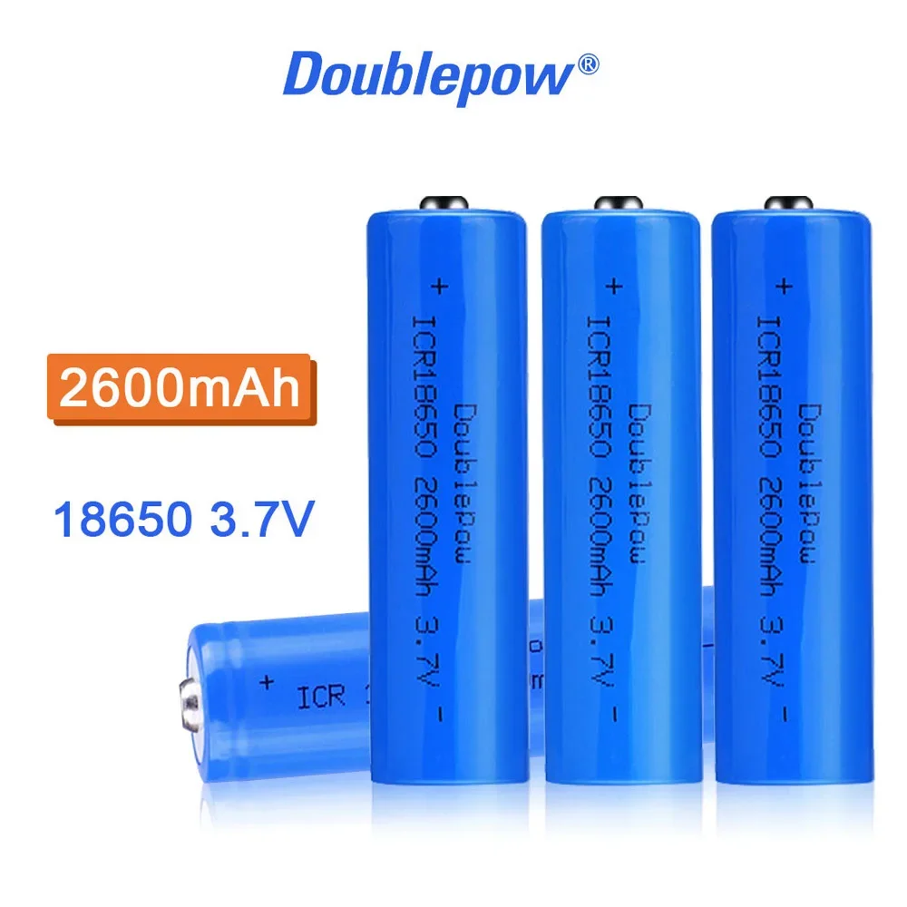 Doublepower 18650 3.7V 2600Mah Batteria Al Litio Ricaricabile, Torcia Elettrica, Puntatore Laser, Telecomando, Giocattoli Elettronici