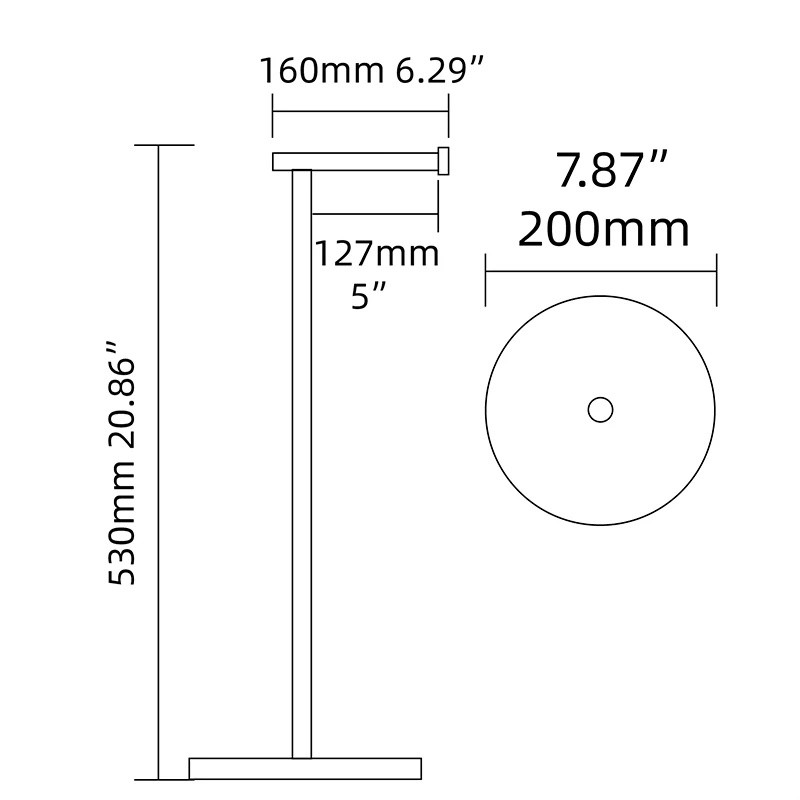 Ciencia SUS 304 Stainless Steel Toilet Paper Holder with Marble Base Bathroom Roll Paper Holder Floor Stand for Living Room