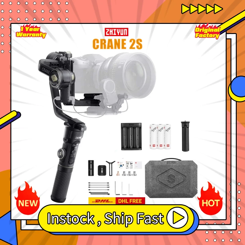3-осевой стабилизатор ZHIYUN Crane 2S Gimbals Ручной Стабилизатор для камеры Sony Canon BMPCC 4K 6K DSLR