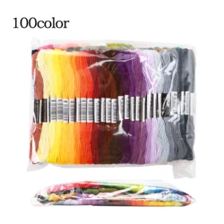 Premium Cross Stitch Embroidery Floss Variety Pack - Assorted Vivid Colors (100 Colors No Repeat)