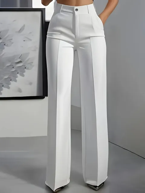 High-waist simple suit pants for women 2
