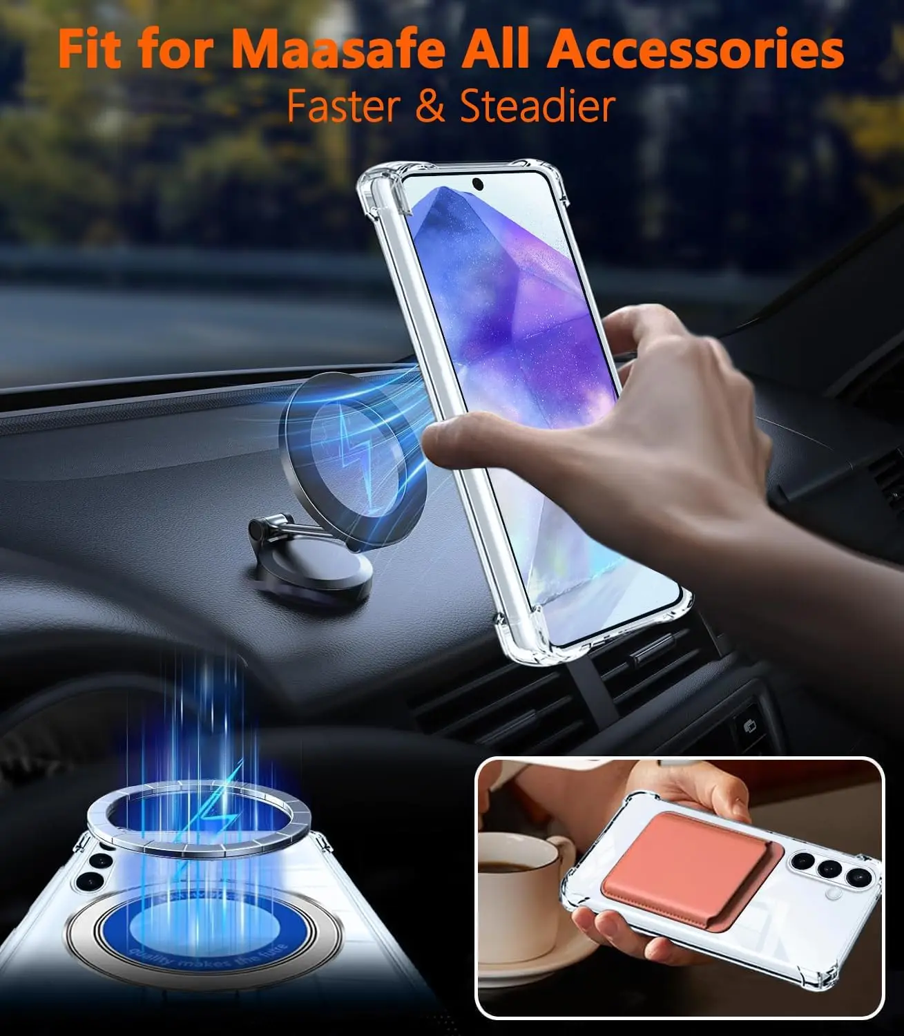 زوايا معززة Magsafe غطاء ناعم للشحن اللاسلكي المغن...