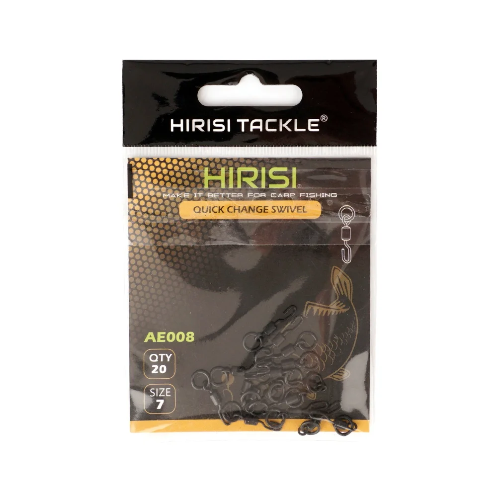 Hirisi AE008 20/40 Stück Karpfenangelwirbel mit Schnappverschluss, Solid Ring Schnellwechselverbinder, Terminal Tackle Zubehör für Grobfischangeln – Detail 8