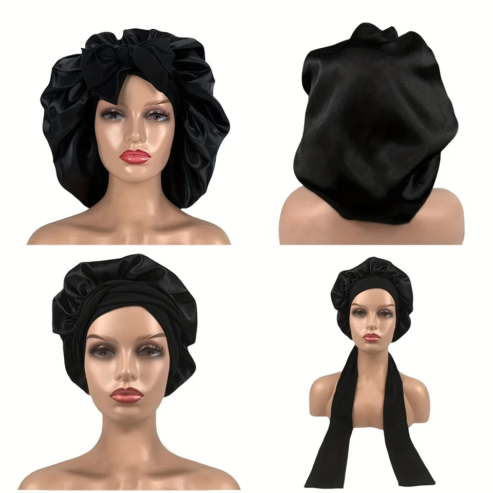 Adjustable Imitation Silk Sleep Caps for Women