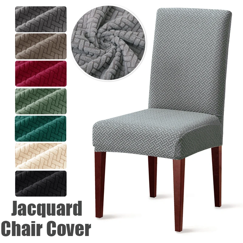Stretch Jacquard Chair Cover Dining Chairs Slipcover Luxury Removable