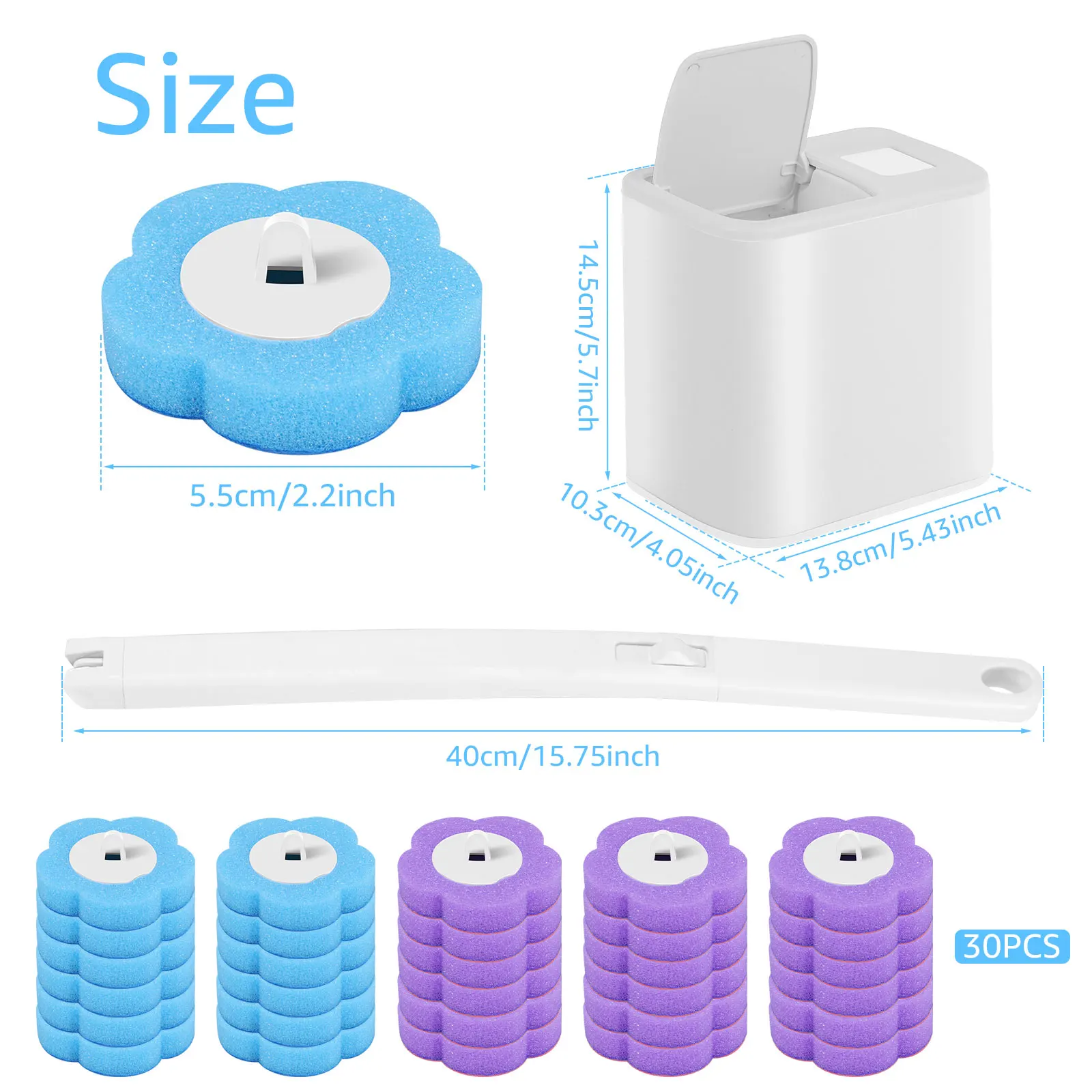 24-72 Pcs Disposable Toilet Brush Replacement Head Cleaning Kit Long Handle Toilet Bowl Brush Wc Accessories
