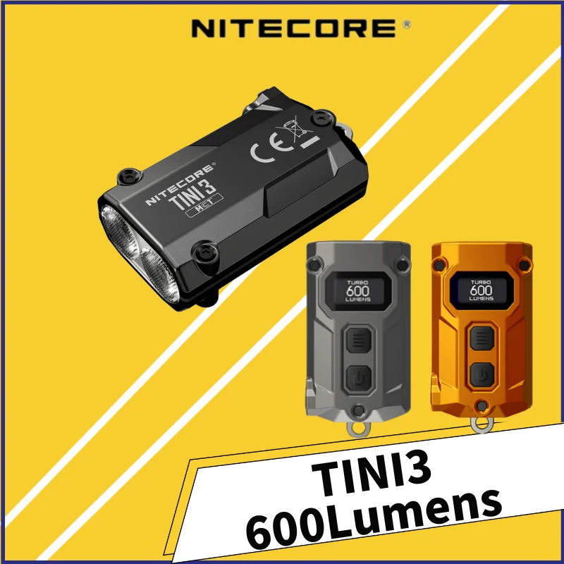NITECORE TINI3 600 Lumen LED EDC Flashlight Pocket Light Keychain Light Mini Multiple Color Temperature build-in Battery