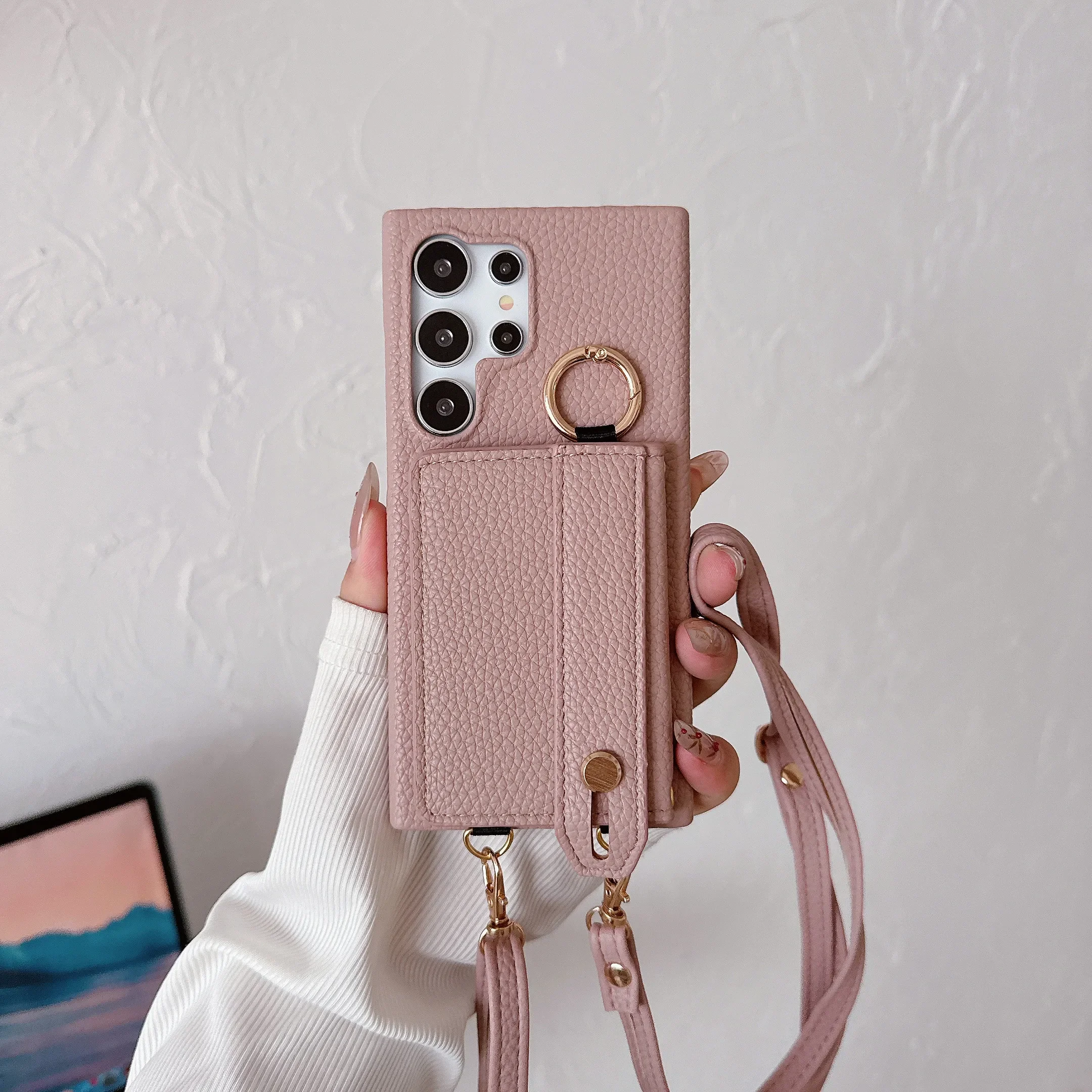 Versatile Ring Crossbody Wrist Strap Phone Case Cover