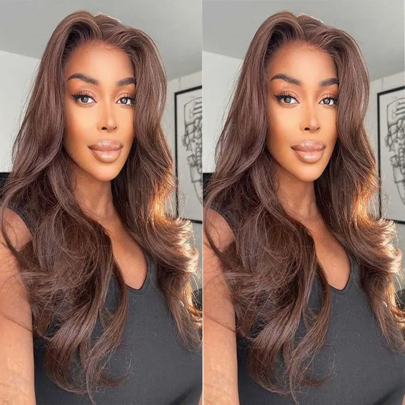 

Коричневые свободные волнистые кружевные передние парики bomshell Auburn, синтетические волосы без клея, высокое качество, термостойкие волосы для черных женщин, парики
