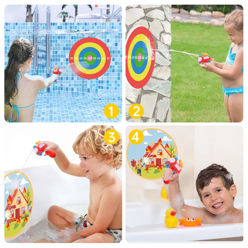 Toddler Bathroom Toys Thermochromic Fireman Water Gun Fire Extinguishing Games Kids Summer Pool Game Bath Toys For 3-6 Year Olds 3
