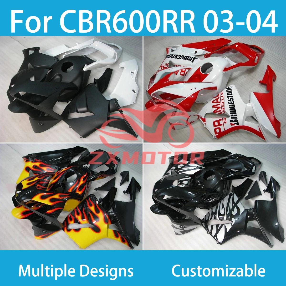 

Cool Fairings for HONDA CBR 600RR 03-04 Motorcycle Body Parts Fairings CBR600RR 2003 2004