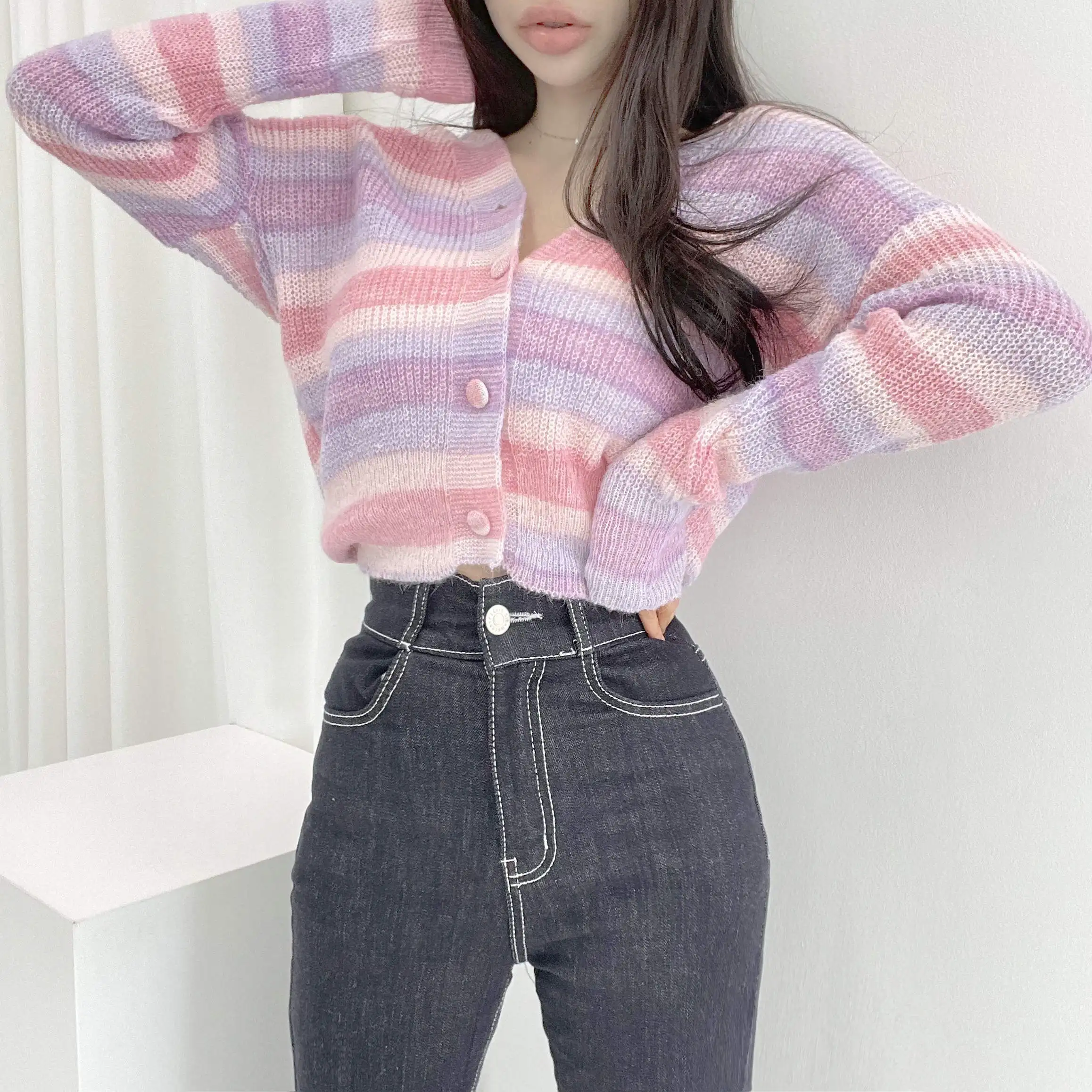 

Fashion Women Sweaters 2023 Winter Long Sleeve Top LOOSE Korean Fashion Pullovers Over Sized O-Neck Knitwears Warm Jumpers Tops