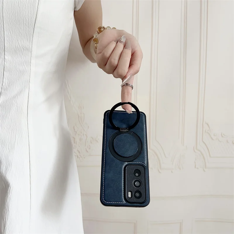 360 Degree Rotating Magnetic Imitation Cowhide Bracket Case - Soft Cover