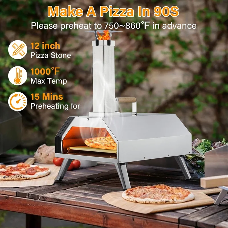Pizza Ovens Wood Pellet 12" 4