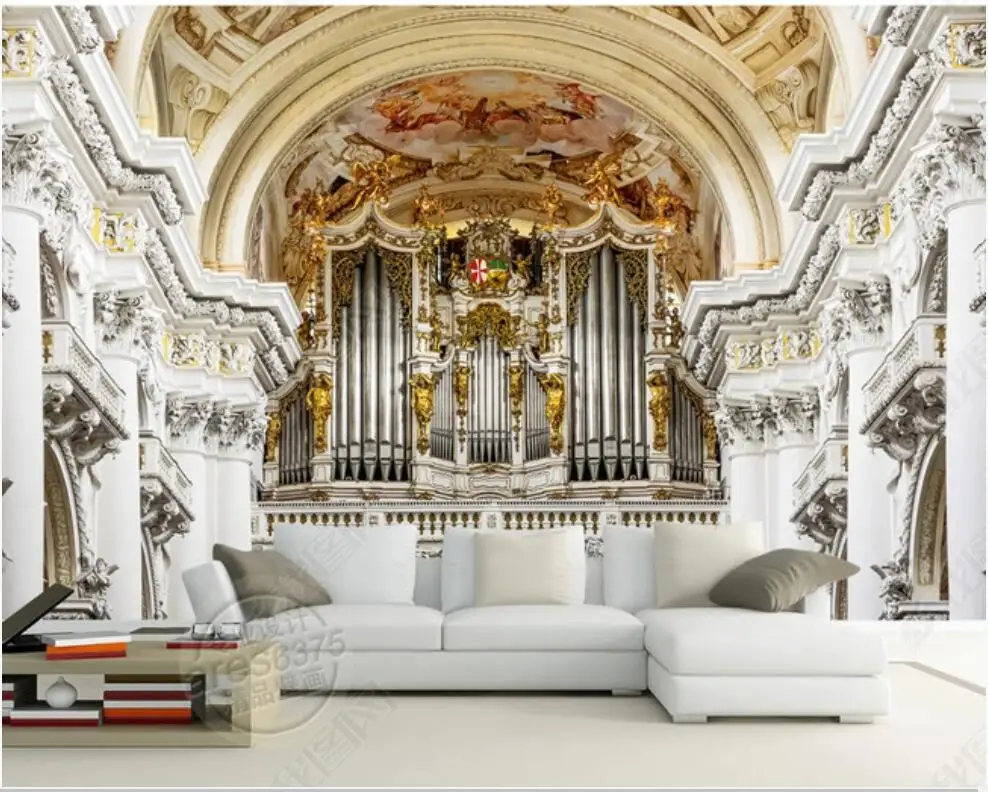 

custom mural 3d photo wallpapers for living room European style palace sculpture church decor panoramic wallpapers for walls 3d