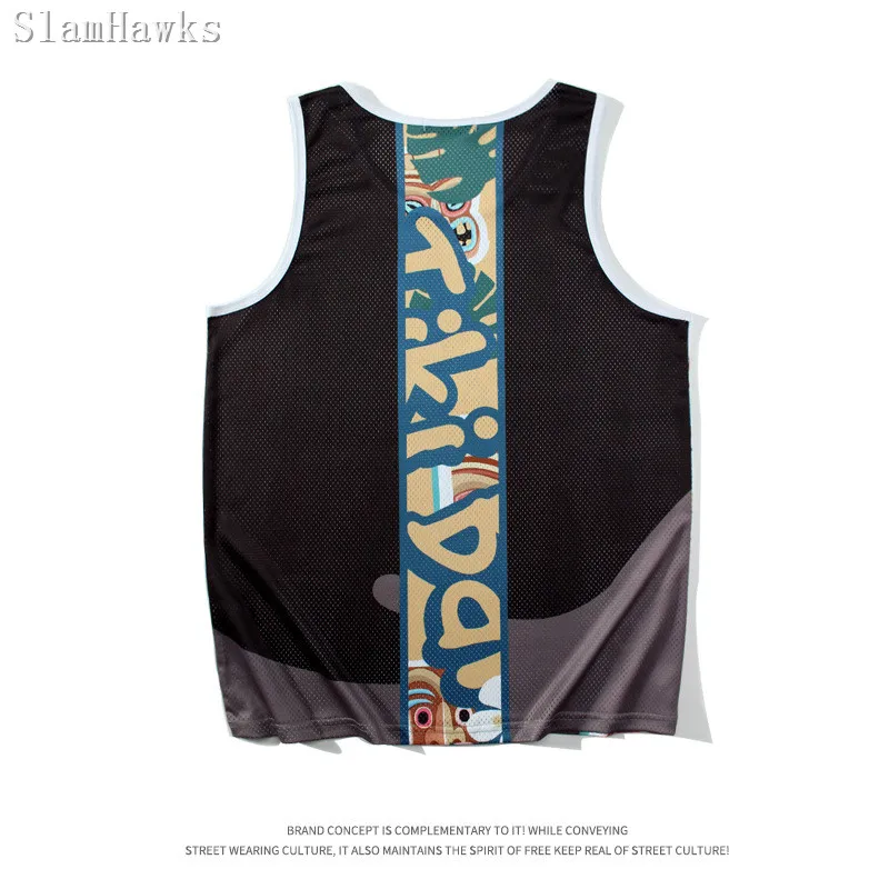 Hipjazer King Tiki Bar 23# 3D Print BattleBorn Basketball Jersey Summer Sport Beach Training Shirts Thermal Transfer Tanks