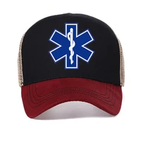 EMT Ambulance Printed Baseball Cap Men Women Fashion Summer Mesh Breathable hat Casual Adjustable visor Snapback hats 1
