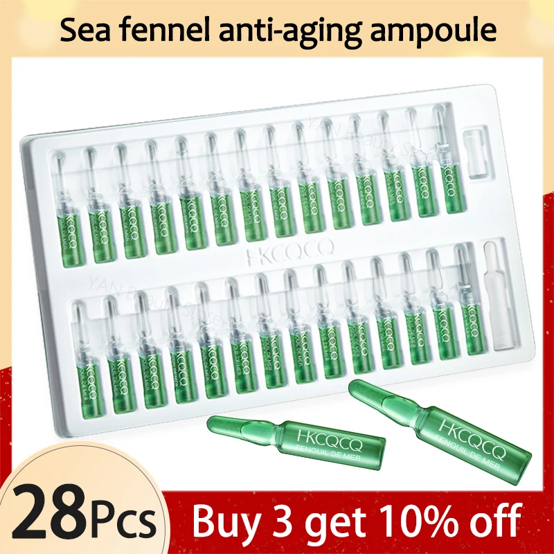 28/56Pcs Sea Fennel Anti-Aging Ampoule Hyaluronic Acid Moisturizing Beauty Serum Vitamin E Elastic Skin Essence Skincare Product 10 30 56pcs kawaii