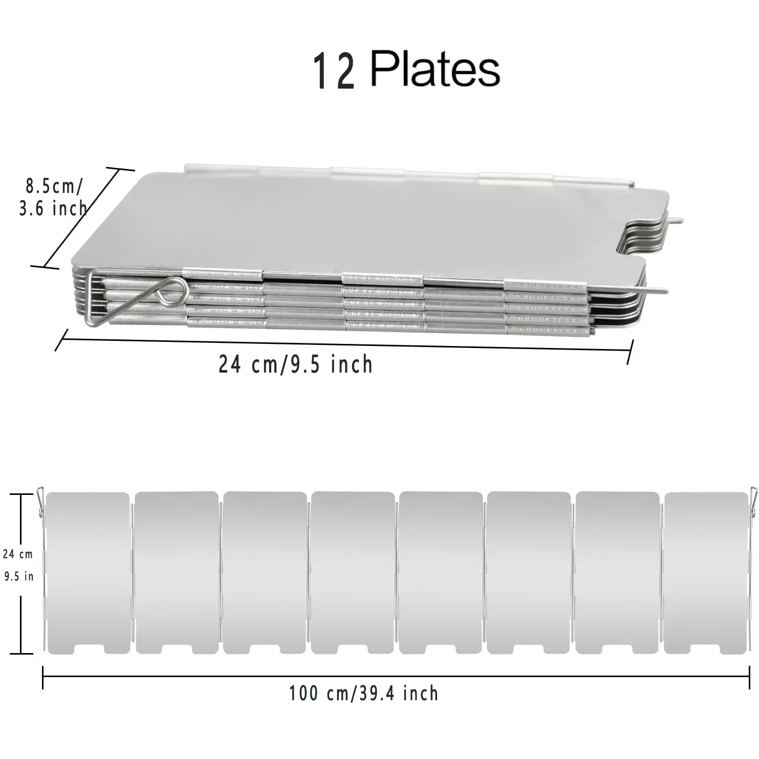 Compact Aluminum Camping Stove Windscreen - Tall Folding Outdoor Wind Shield