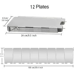 Compact Aluminum Camping Stove Windscreen - Tall Folding Outdoor Wind Shield (12 piece)