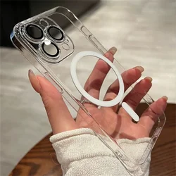 Ultra-Thin HD Clear Magnetic Wireless Charging Case - Slim Hard Plastic Cover for iPhone 14 Pro Max (Clear)