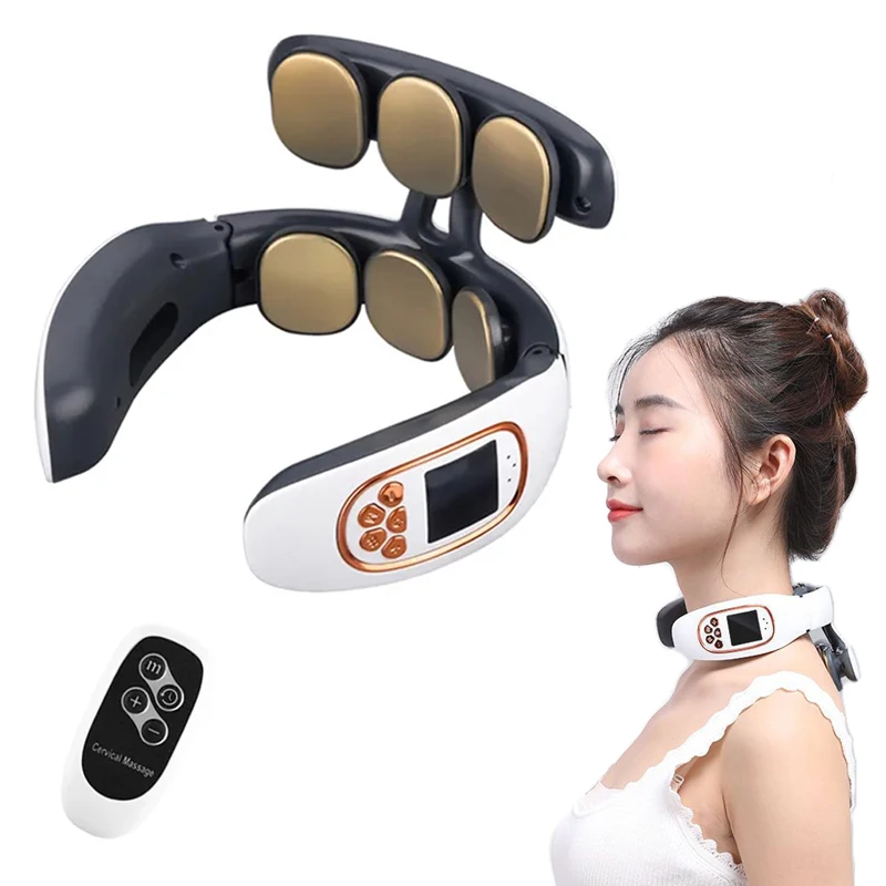 Pulse Neck Massager Heat Pain Relief Cordless Intelligent Deep Tissue Trigger Point Massage Spalla Massaggiatore Cervicale