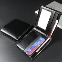 Men's Wallet Genuine Leather Men Wallets Premium Product Real Cowhide Wallets for Man Short Black Wallets Portefeuille Homme 1
