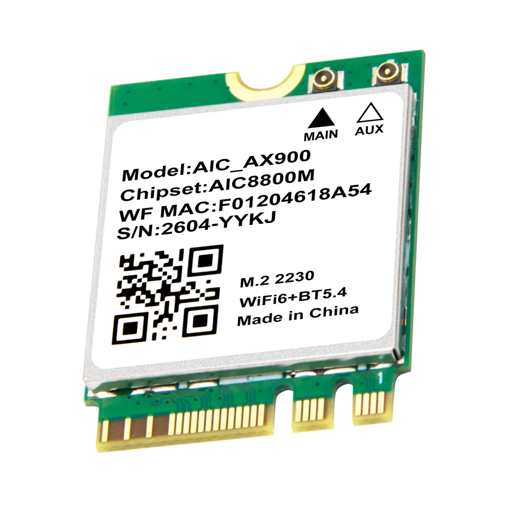 WiFi 6 AX900 BT5.4 M.2 WiFi 카드 2.4G&5GHz 블루투스 5.4 900Mbps 무선 어댑터(윈도우 10/11용 노트북용)