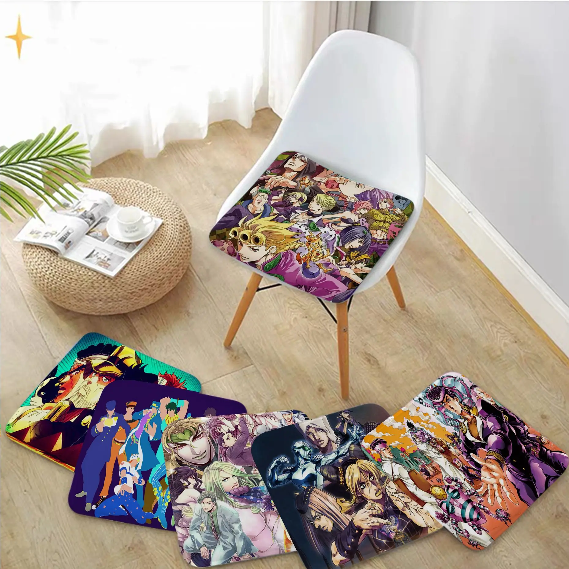 

JoJo's Bizarre Adventure Cushion Mat European Chair Mat Soft Pad Seat Cushion For Dining Patio Home Garden Sofa Decor Tatami