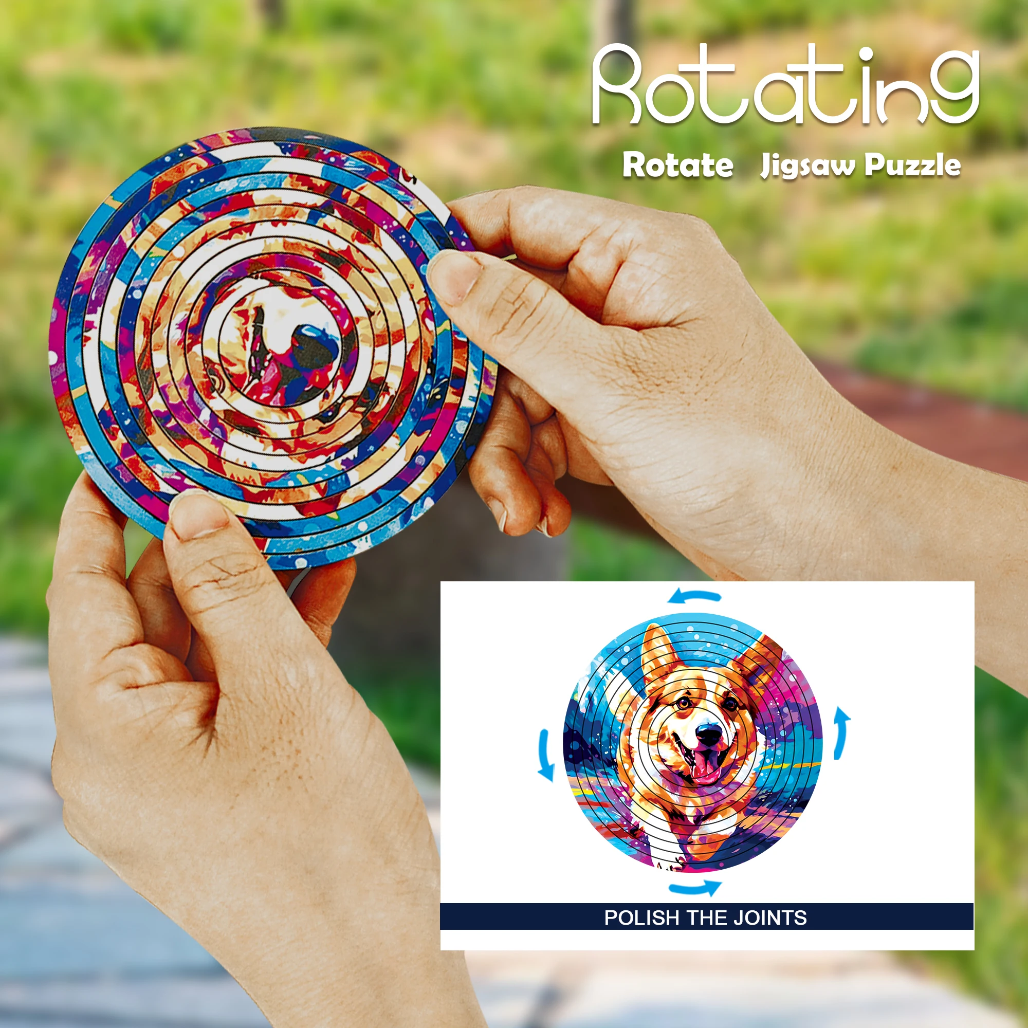 

New Decompression Irregular Rotate Jigsaw Puzzle Color Animal Rotating Puzzle Puzzle Montessori Toy Children's Birthday Gift