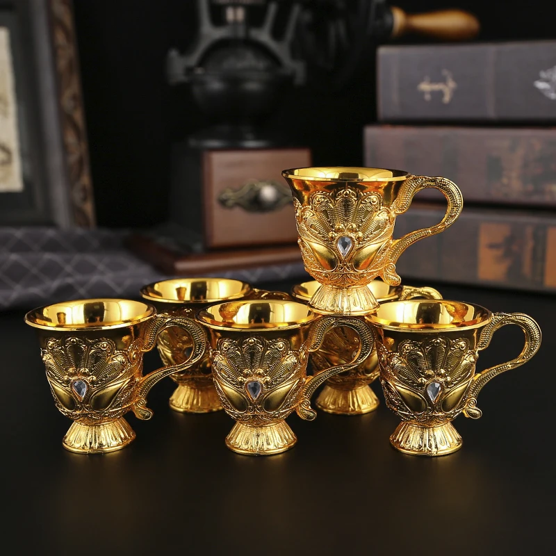 1 metal wine set 1 tray 6 shot glasses wine pot combination for banquets home decoration parties