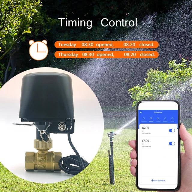 วาล์วน้ำอัจฉริยะ Tuya Zigbee WIFI ขนาด DN15 DN20 DN25 ควบคุมอัตโนมัติสำหรับบ้าน ตั้งเวลาเปิด-ปิดก๊อกน้ำ รองรับ Alexa Google Assistant และ SmartLife 5