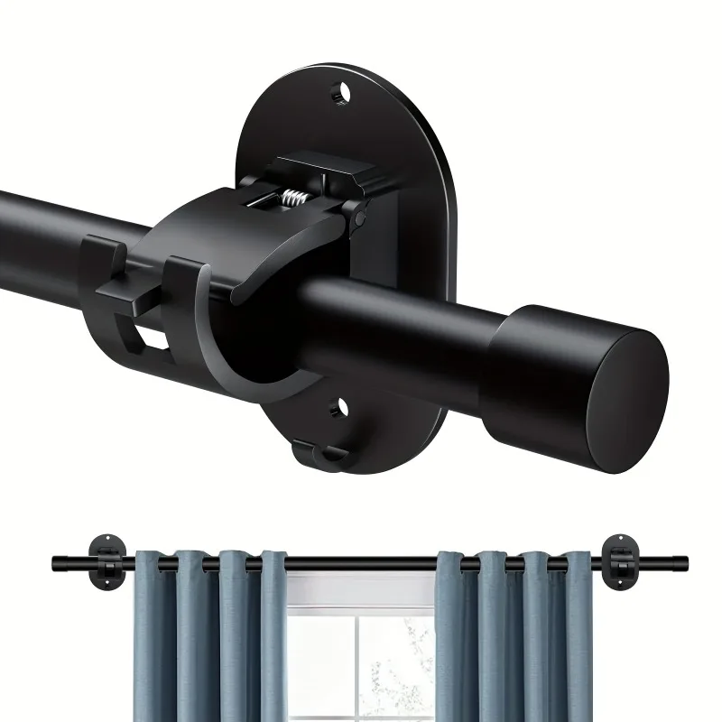 2 Stück Gardinenstangenhalter ohne Bohren, selbstklebende Befestigungsclips für einfache Installation, ideal für Badezimmer, Küchen und Wohnungen – Detail 6