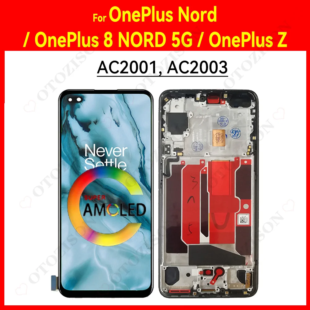 DISPLAY LCD TFT Per ONEPLUS NORD / 8 NORD 5G SCHERMO TOUCHSCREEN Ac2001 Ac2003 - Foto 6