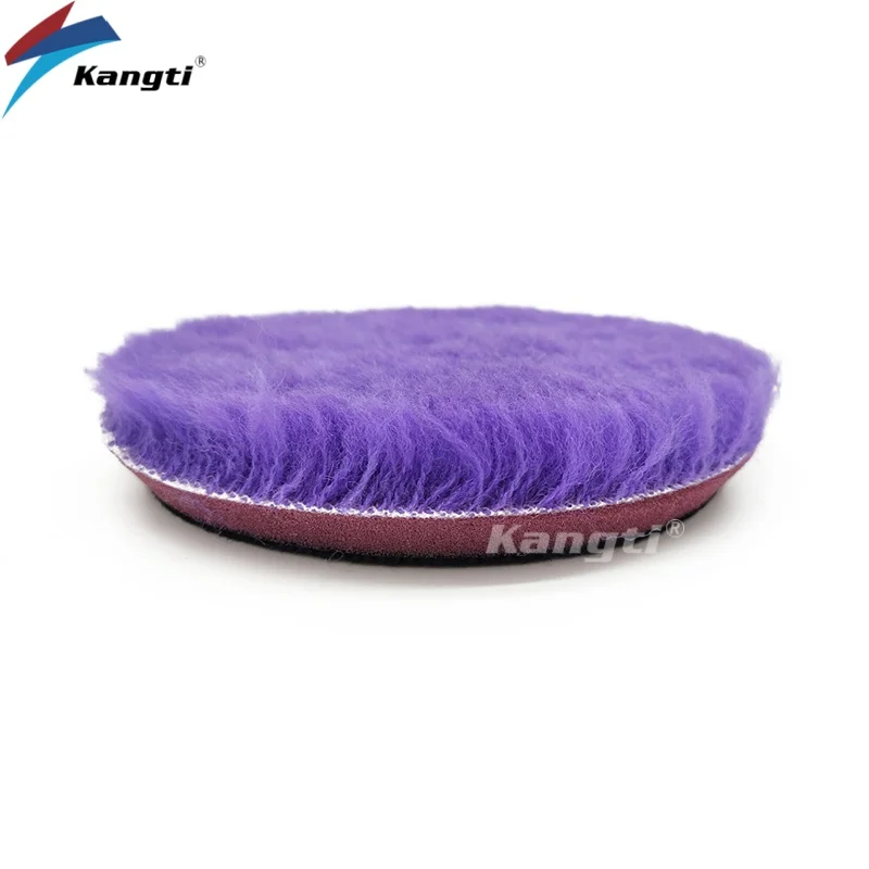 Kangti 5"(125mm)/6"(150mm) High Density Lambs Wool Polishing Pad for Car Waxing Buffing Finishing 4