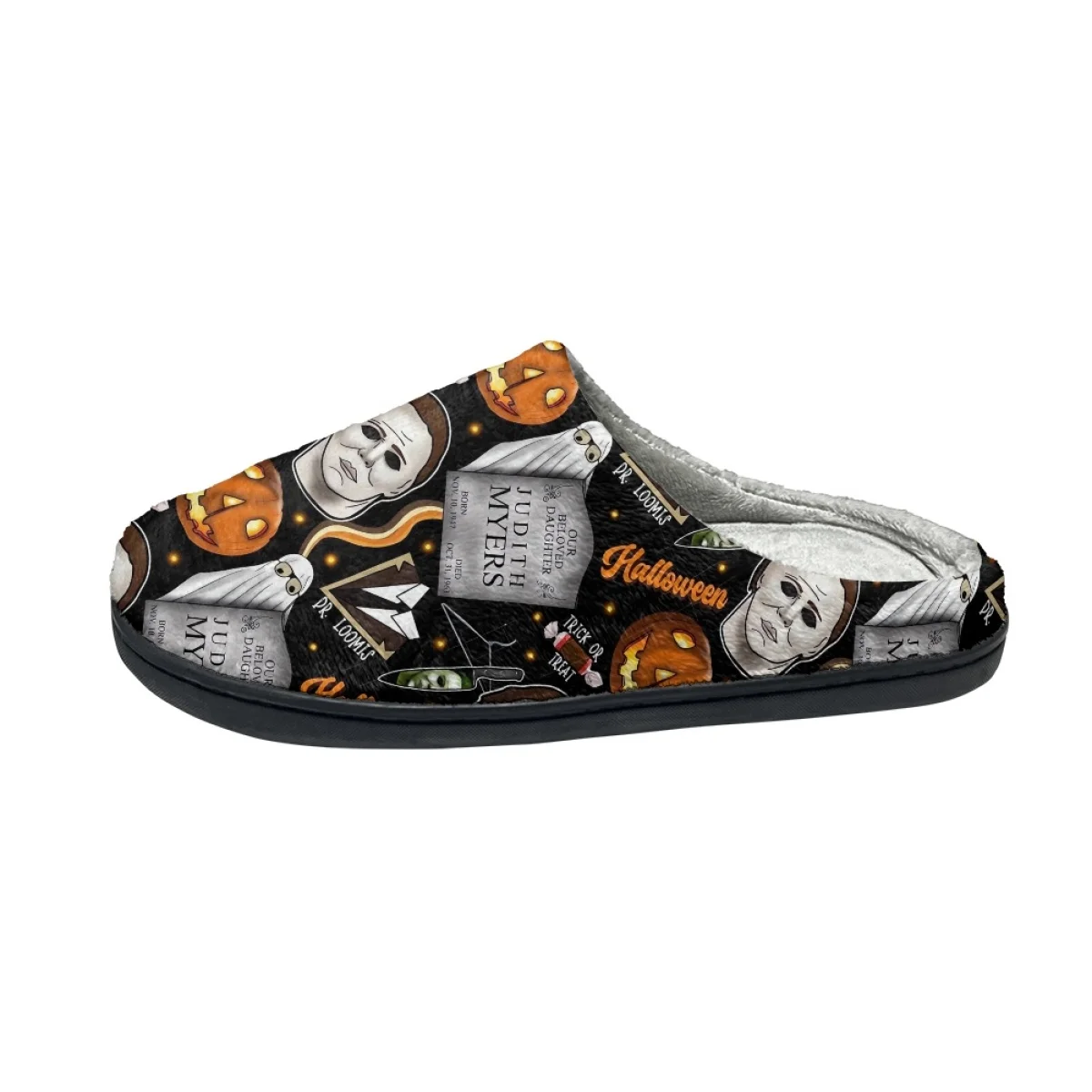 Hot Horror Movie Winter Slippers Dropshipping Non-slip Women Warm Cotton Slippers Casual Flats Warm Home Slides Zapatos Mujer