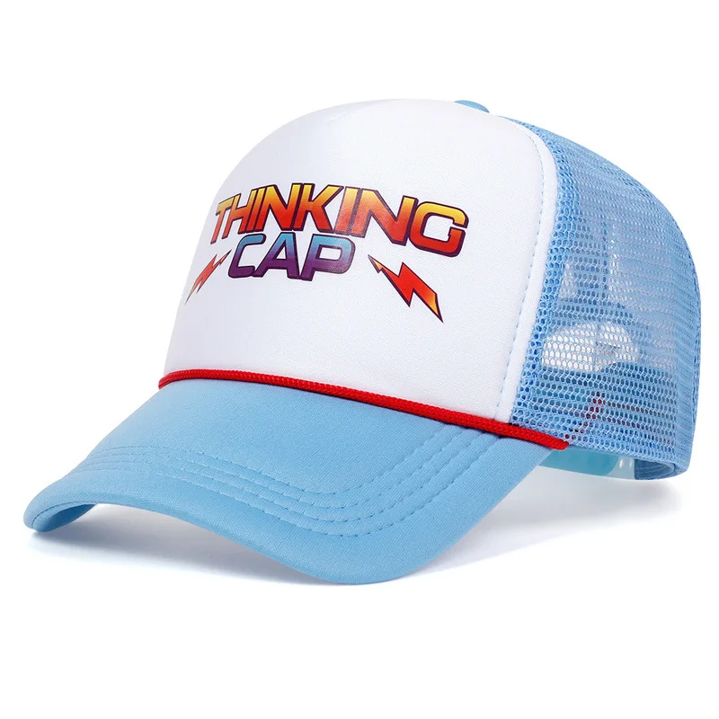 Sportowy Retro Kapelusz Stranger Cosplay Dustin Czapka z Daszkiem Siatkowa Czapka Myśliciela Dorosły Unisex Akcesoria Regulowana Rekwizyt Outdoor
