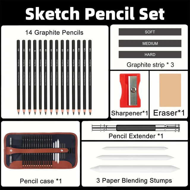 14/24/44/69/72pcs Drawing Sketching Coloring Set Drawing Pencils & Sketching Kit Art Tool Kit Professional Art Supplies Set 1